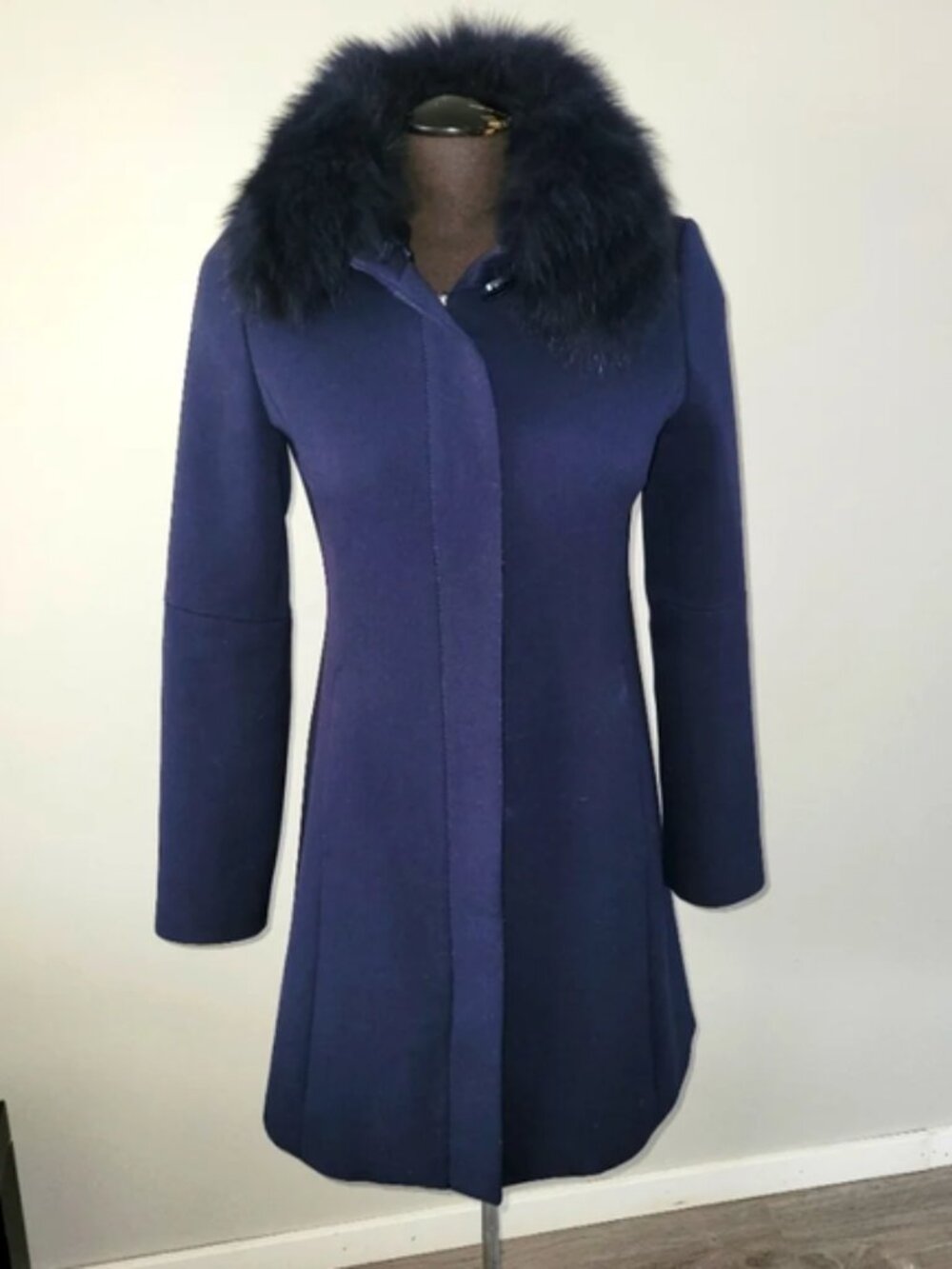 Sandra Angelozzi Real Fur Collar Coat Size S